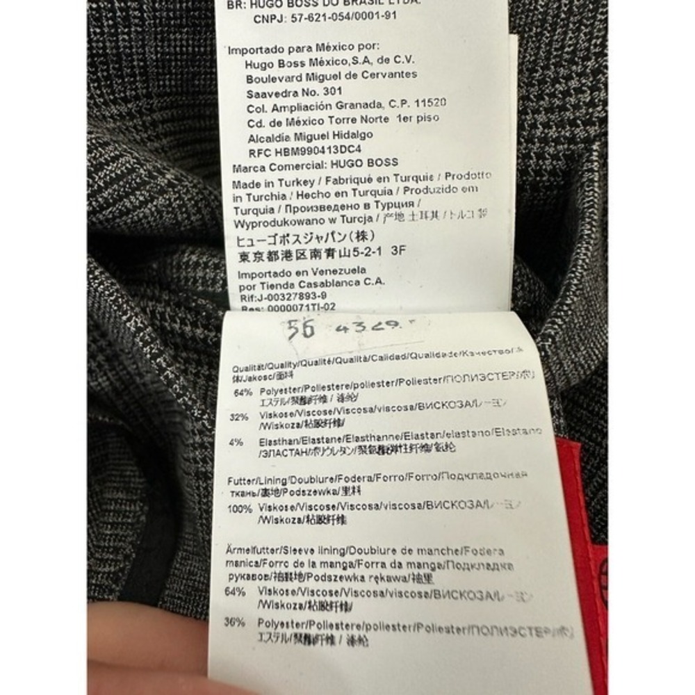 Hugo Boss Current Gray Black Checked Polyester‎ Blend Unstructured Blazer 46R - Picture 6 of 9